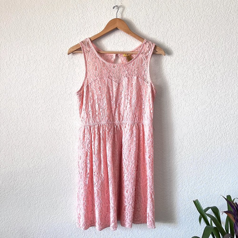 Y2K Finesse Coral Pink Lace Dress Juniors Size 1X